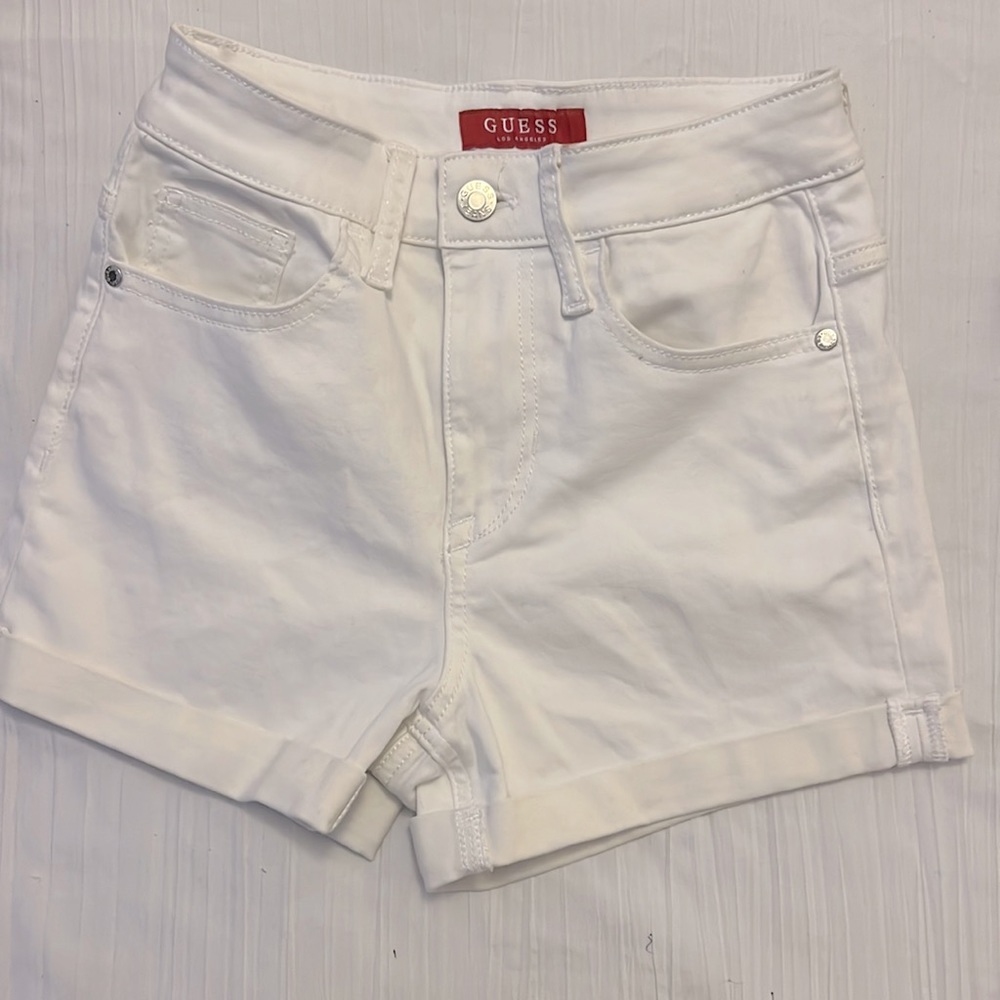 White Jean Shorts - GUESS